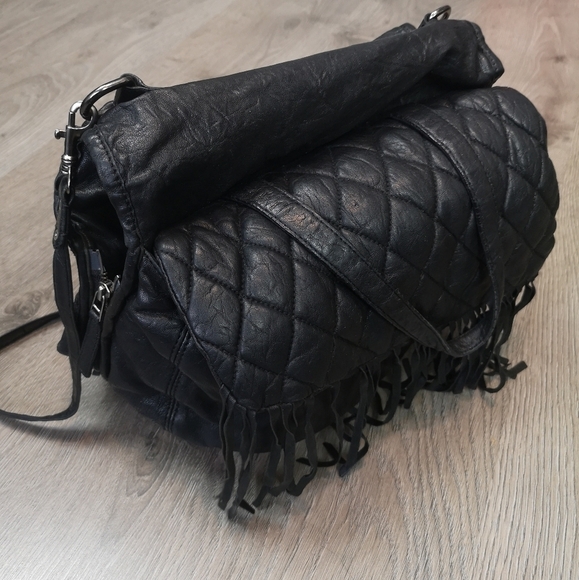 Vintage Fringed Crossbody Leather Saddle Bag - Picture 1 of 6